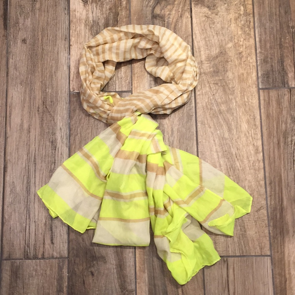 💛 Neon and Neutral Tan Scarf 🧣